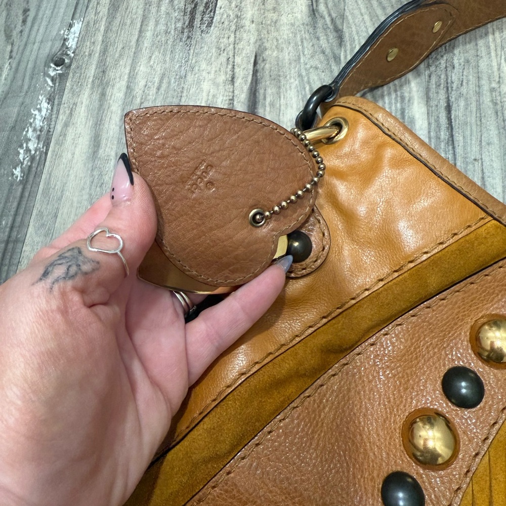 Gucci babouska studded Leather Fringe hobo 2 way bag guccisima vintage Y2K - Picture 7 of 15